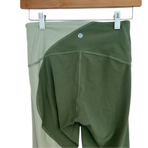 Lululemon Nulu Colour Block High-Rise Tight 25", Green Twill/Green Fern, Size 6 - Picture 7 of 9